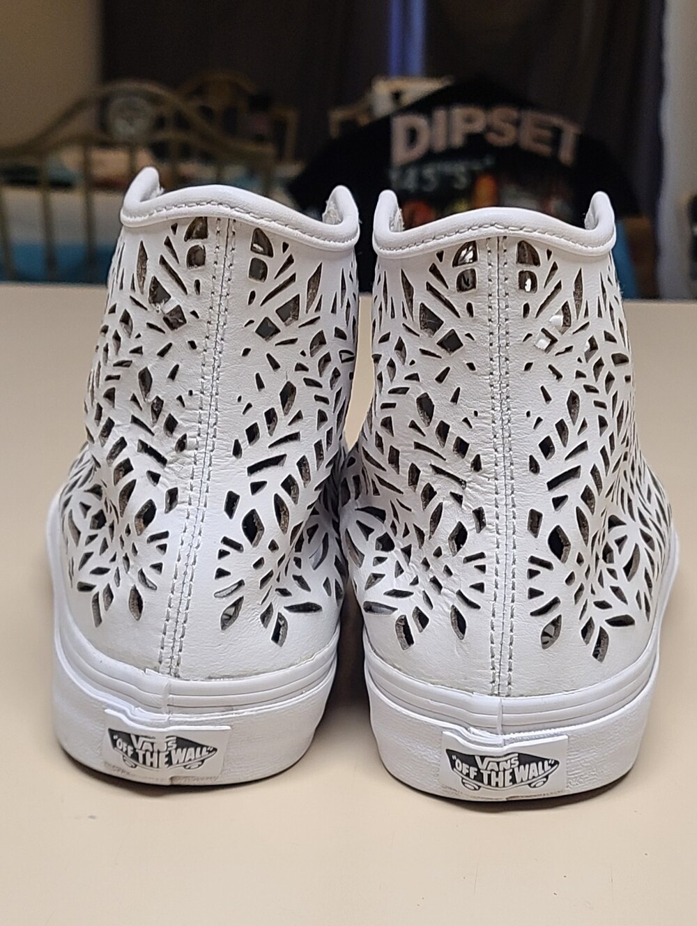 Vans SK8 Hi Leather Decon floral cut out casual skateboard sneakers size 7 1/2 - Picture 6 of 9